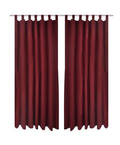 Draperii micro-satin cu bride, 140 x 175 cm, bordo, 2 buc.