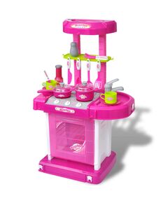 Bucătărie de jucărie pentru copii cu lumini și efecte sonore, roz