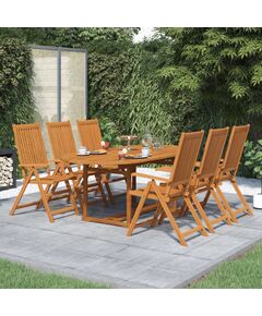 Set mobilier de exterior, 7 piese, lemn masiv de acacia