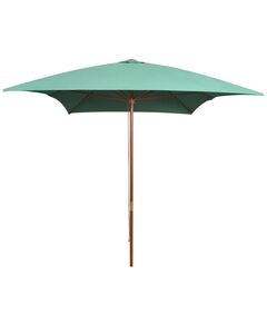 Umbrelă de soare cu stâlp de lemn 200x300 cm, verde