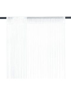 Draperii cu franjuri, 2 buc., 140 x 250 cm, alb