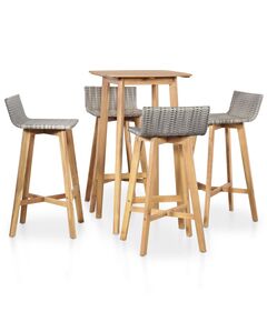 Set mobilier de exterior, 5 piese, lemn masiv de acacia