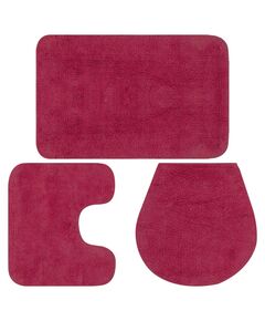 Set covorașe baie, 3 piese, fucsia, textil