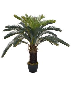 Plantă artificială palmier cycas cu ghiveci, verde, 90 cm