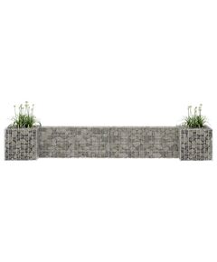 Jardinieră gabion în formă de h, 260 x 40 x 40 cm, sârmă oțel