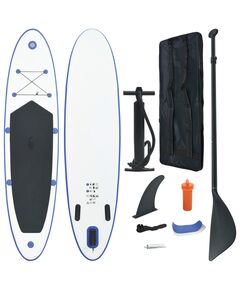 Set placă stand up paddle sup surf gonflabilă, albastru și alb