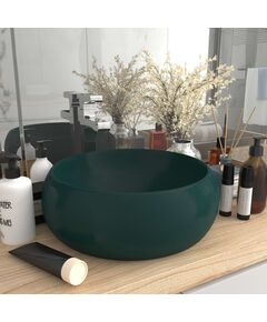 Chiuvetă baie lux verde închis mat 40x15 cm ceramică rotund