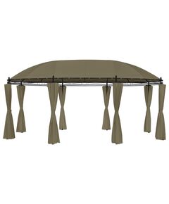 Pavilion cu perdele, gri taupe, 520x349x255 cm, 180 g/m²