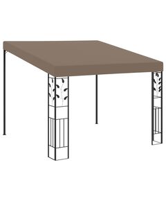 Pavilion montat pe perete, gri taupe, 3x3x2,5 m