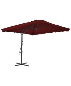 Umbrelă de exterior cu stâlp din oțel, bordo, 250x250x230 cm