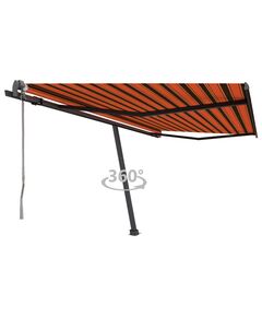 Copertină autonomă retractabilă automat oranj&maro 450x300 cm