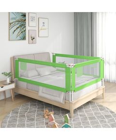 Balustradă de protecție pat copii, verde, 180x25 cm, textil