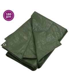 Prelată 180 g/m², verde, 6x6 m, hdpe