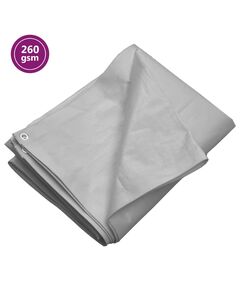 Prelată 260 g/m², gri, 4x6 m, hdpe