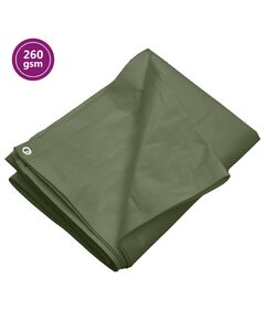 Prelată 260 g/m², verde, 4x6 m, hdpe