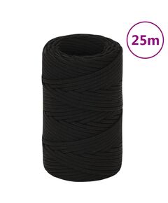 Frânghie de lucru, negru, 2 mm, 25 m, poliester