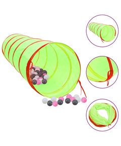 Tunel de joacă pt copii, 250 bile, verde, 175 cm, poliester