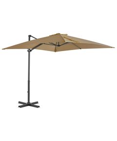 Umbrelă suspendată cu stâlp din aluminiu taupe 250x250 cm