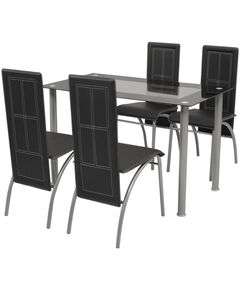 Set mobilier de bucătărie, cinci piese, negru