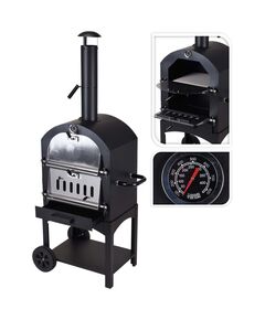 Progarden cuptor pentru pizza bbq, negru