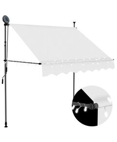 Copertină retractabilă manual cu led, crem, 200 cm