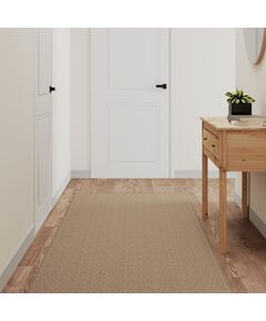 Covor traversă aspect sisal, nisipiu, 80x250 cm