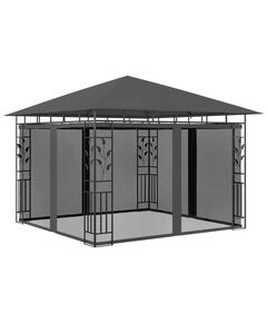 Pavilion cu plasă anti-țânțari, antracit, 3x3x2,73 m, 180 g/m²