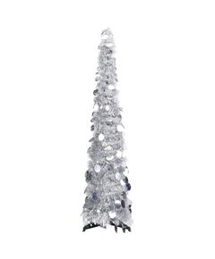 Brad de crăciun artificial tip pop-up, argintiu, 120 cm, pet
