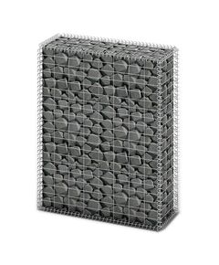 Coș gabion cu capace, sârmă galvanizată, 100 x 80 x 30 cm