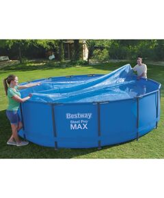 Bestway husă solară pentru piscină flowclear, albastru, 462 cm, rotund