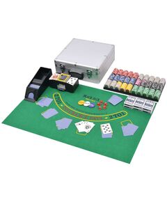 Set de poker/blackjack cu 600 de jetoane cu laser din aluminiu