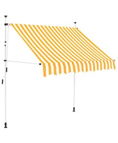 Copertină retractabilă manual, portocaliu și alb, 200cm, dungi