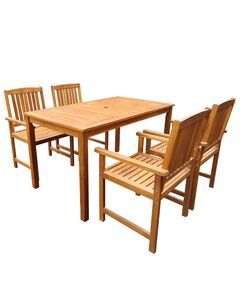 Set mobilier de exterior, 5 piese, lemn masiv de acacia