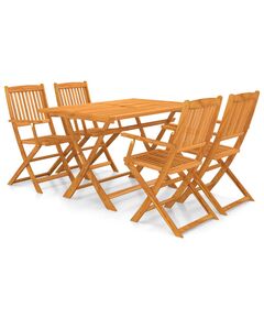 Set mobilier de exterior pliabil, 5 piese, lemn masiv de acacia