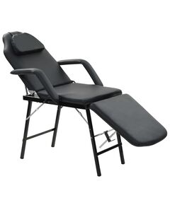 Scaun tratament facial, înlocuitor piele, 185x78x76 cm, negru