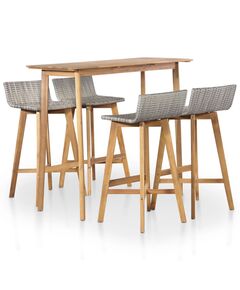 Set mobilier de exterior, 5 piese, lemn masiv de acacia