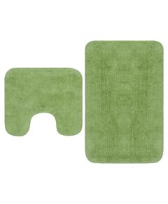 Set covorașe baie, 2 buc., verde, material textil