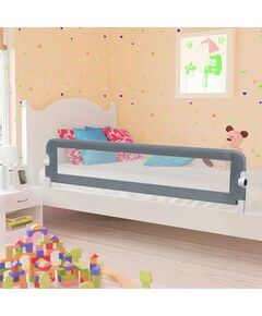 Balustradă de protecție pat copii, gri, 180x42 cm, poliester