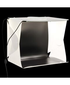 Cort foto cu led-uri pliabil, alb, 40 x 34 x 37 cm, plastic