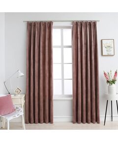 Draperii opace 2 buc. roz antichizat 140x225 cm catifea cârlige