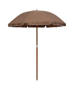 Umbrelă de soare cu stâlp din oțel, gri taupe, 180 cm