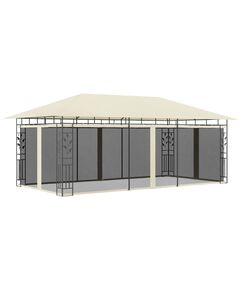 Pavilion cu plasă anti-țânțari, crem, 6 x 3 x 2,73 m