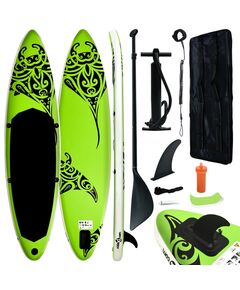 Set de placă sup gonflabilă, verde, 305x76x15 cm