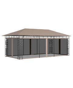 Pavilion cu plasă anti-țânțari, gri taupe, 6x3x2,73 m, 180 g/m²