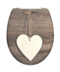 SchÜtte scaun toaletă duroplast, închidere silențioasă, „wood heart”