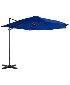 Umbrelă suspendată cu stâlp aluminiu, albastru azuriu, 300 cm