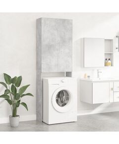Dulap mașină de spălat, gri beton, 64x25,5x190 cm