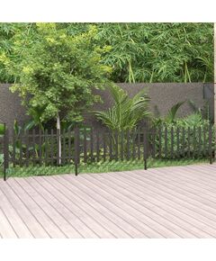 Gard din șipci cu stâlpi, 3 buc., 614x80 cm, wpc
