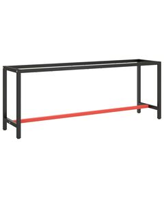 Cadru banc de lucru, negru mat/roșu mat, 210x50x79 cm, metal