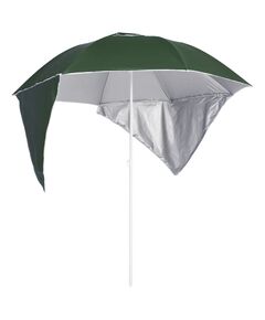 Umbrelă de plajă cu pereți laterali verde 215 cm